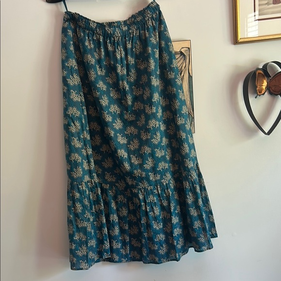 Anna Sui Floral Teal Skirt - Picture 7 of 12